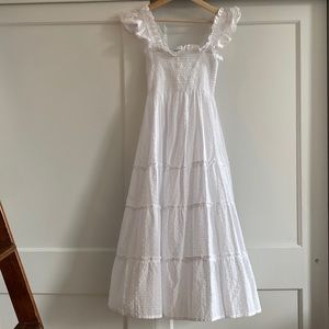 Hill House The Nap Dress Ellie White Swiss Dot Size Small